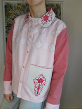 Indlæs billede til gallerivisning Patchwork skjorte - rosa nuancer - str L/XL