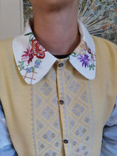 Indlæs billede til gallerivisning Patchwork skjorte - gul og grå - str. M/L