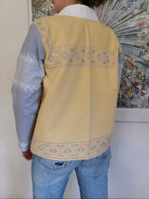 Indlæs billede til gallerivisning Patchwork skjorte - gul og grå - str. M/L