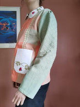 Indlæs billede til gallerivisning Patchwork skjorte - Orange/grøn med mariehøns