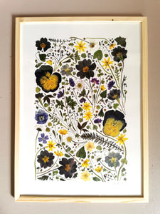 Forår, pressede blomster 30x42 cm (A3)