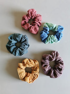 Scrunchie, musselin petroleumsgrøn