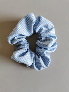 Scrunchie, blå/hvide tern