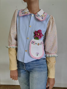 Vicky skjorte - pastelfarver - str. S/M