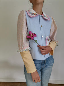 Vicky skjorte - pastelfarver - str. S/M
