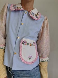 Vicky skjorte - pastelfarver - str. S/M
