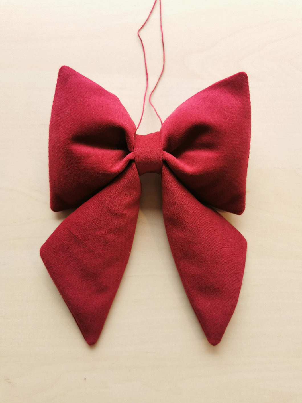 Sløjfe - julerødt velour