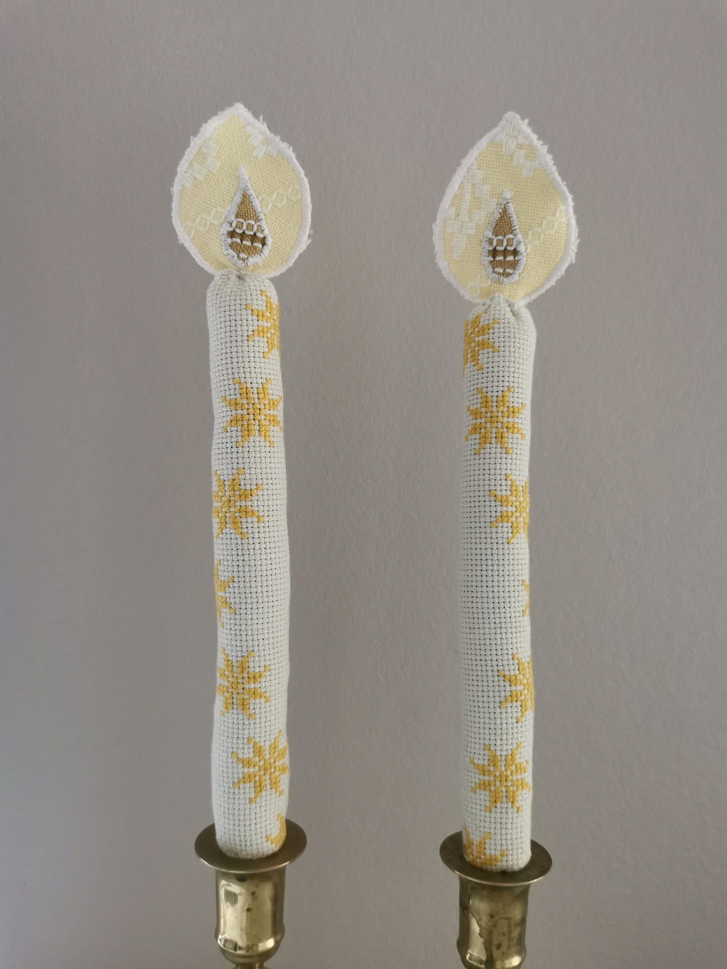 Evighedslys (stage) - Hvide med stjerner (sæt af 2 stk)