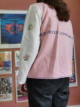 Indlæs billede til gallerivisning Patchwork skjorte - rosa/blå med blomster str. M/L
