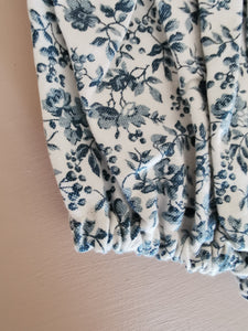 Bloomers, hvide med blå blomster, str. 80